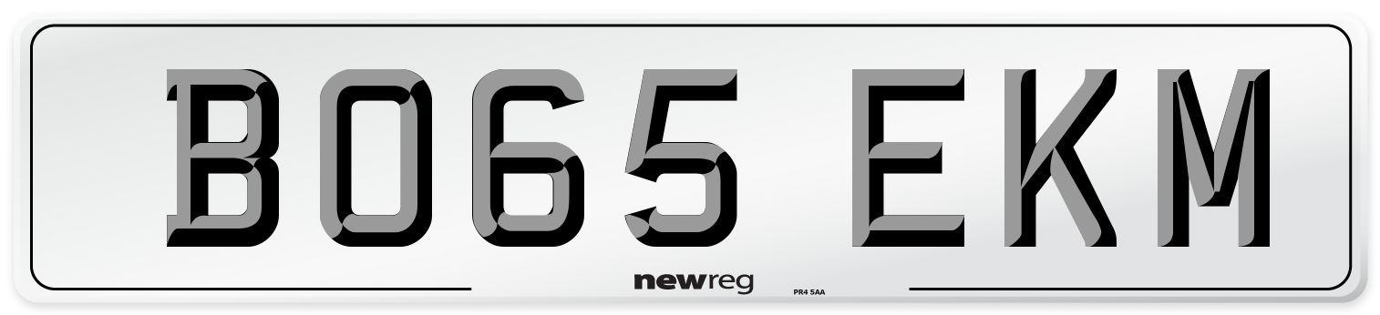 BO65 EKM Number Plate from New Reg